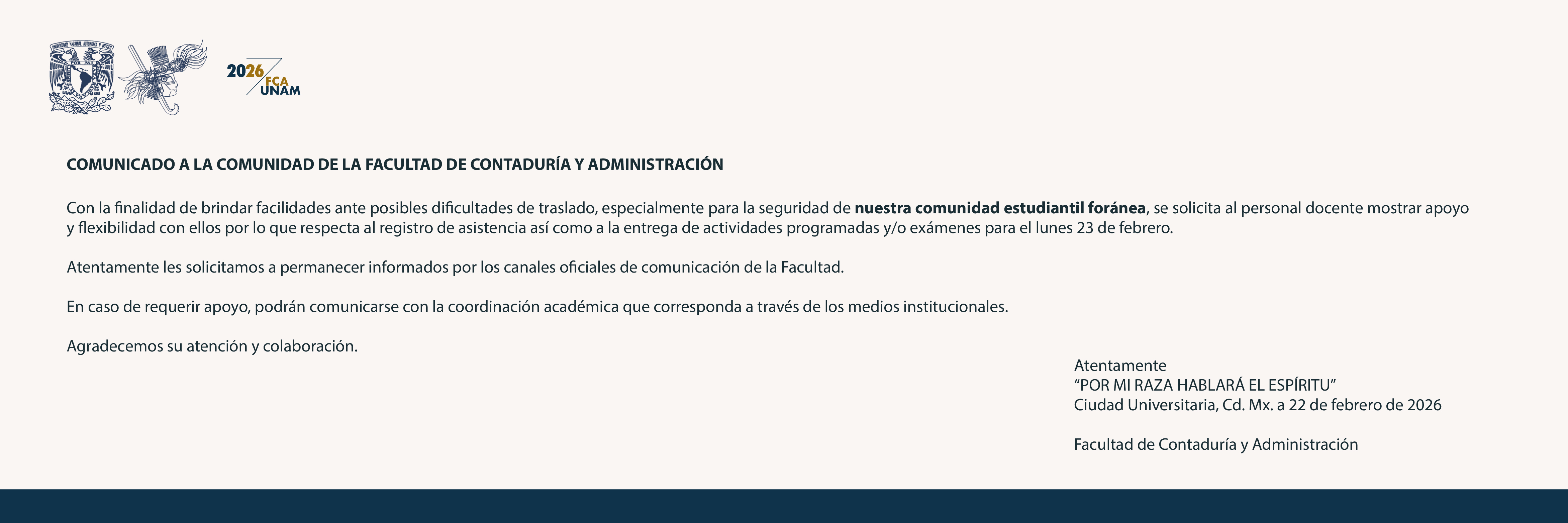 Comunicado principal