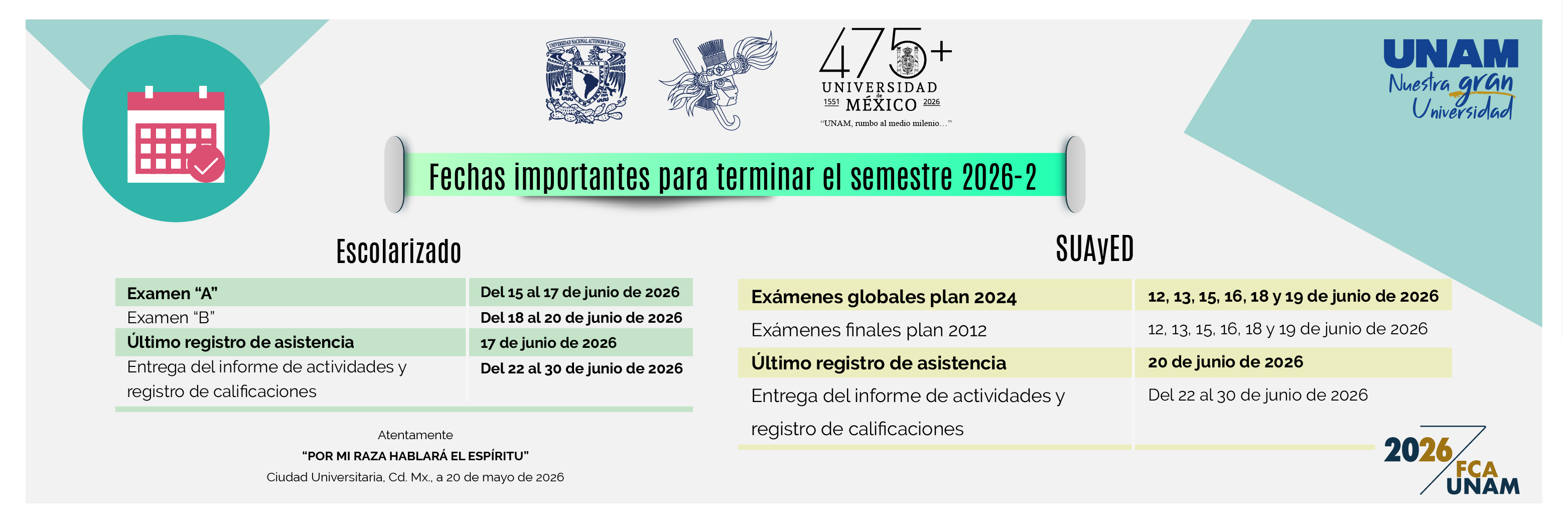 Calendario Fechas Importantes