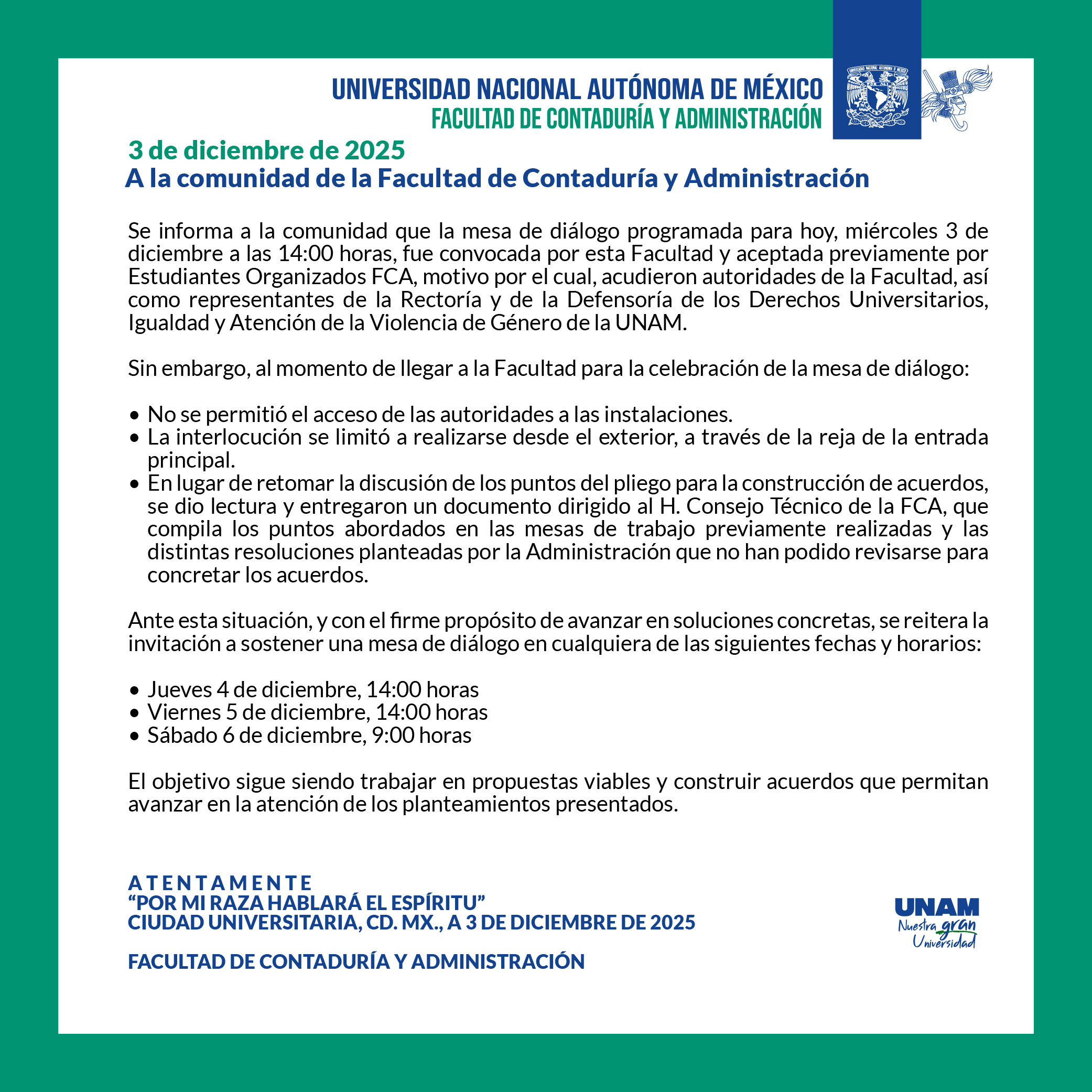 Comunicado